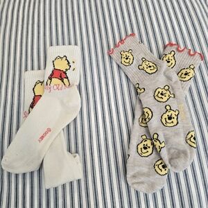 Disney Winnie the Pooh Women Socks, Cream/tan, Like New